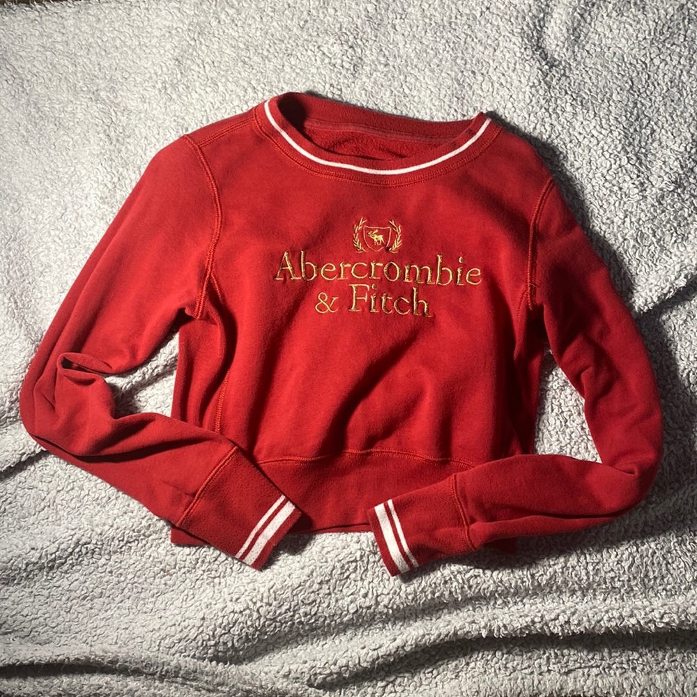 Abercrombie and Fitch red logo sweatshirt | xs | Barely worn | Open for offers